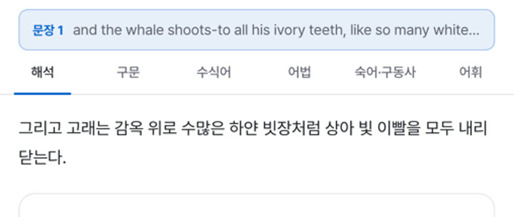 문장 분석 패널 — 자연스러운 해석
